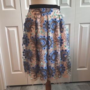 Anthropologie embroidered tulle skirt - fairy core butterfly skirt